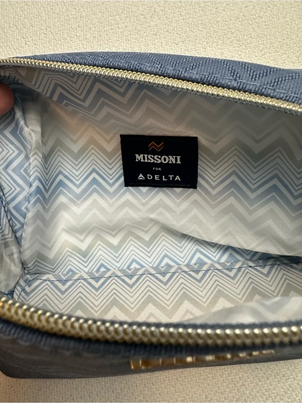 Missoni Blue Chevron Toiletry Pouch
